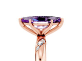 Rose gold Marquise Cut Solitaire Diamond Engagement Ring with Twisted Pave Band and Four-Prong Setting_5