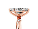 Rose gold Marquise Cut Solitaire Diamond Engagement Ring with Twisted Pave Band and Four-Prong Setting_5
