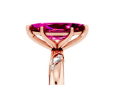 Rose gold Marquise Cut Solitaire Diamond Engagement Ring with Twisted Pave Band and Four-Prong Setting_5