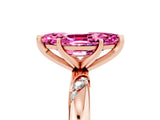 Rose gold Marquise Cut Solitaire Diamond Engagement Ring with Twisted Pave Band and Four-Prong Setting_5