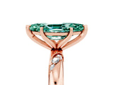 Rose gold Marquise Cut Solitaire Diamond Engagement Ring with Twisted Pave Band and Four-Prong Setting_5