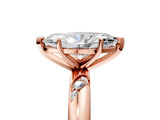 Rose gold Marquise Cut Solitaire Diamond Engagement Ring with Twisted Pave Band and Four-Prong Setting_8