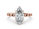 Rose gold Marquise Cut Solitaire Diamond Ring with Infinity Twist Band and Four-Prong Setting_37
