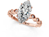 Rose gold Marquise Cut Solitaire Diamond Ring with Infinity Twist Band and Four-Prong Setting_38