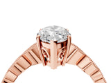 Rose gold Marquise Cut Solitaire Diamond Ring with Infinity Twist Band and Four-Prong Setting_41