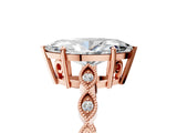 Rose gold Marquise Cut Solitaire Diamond Ring with Infinity Twist Band and Four-Prong Setting_42