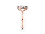 Rose gold Marquise Cut Solitaire Diamond Ring with Prong Setting and Plain Band_5