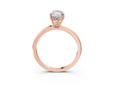 Rose gold Marquise Cut Solitaire Diamond Ring with Prong Setting and Plain Band_6