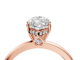 Rose gold Marquise Cut Solitaire Diamond Ring with Prong Setting and Plain Band_7