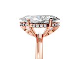 Rose gold Marquise Cut Solitaire Diamond Ring with Prong Setting and Plain Band_8
