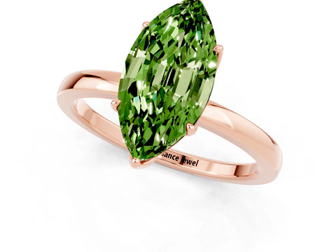 Rose gold Marquise Cut Solitaire Diamond Ring with Thin Band and Four-Prong Setting_1