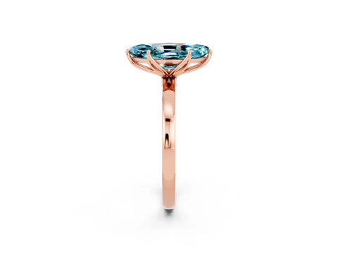 Rose gold Marquise Cut Solitaire Diamond Ring with Thin Band and Four-Prong Setting_2