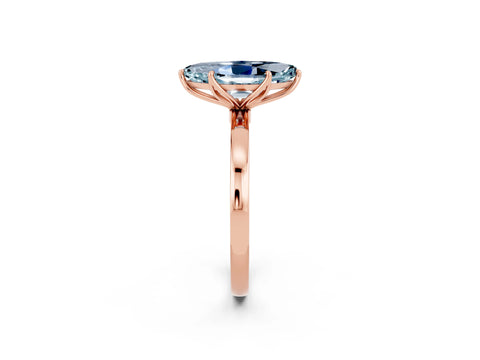 Rose gold Marquise Cut Solitaire Diamond Ring with Thin Band and Four-Prong Setting_2
