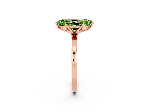 Rose gold Marquise Cut Solitaire Diamond Ring with Thin Band and Four-Prong Setting