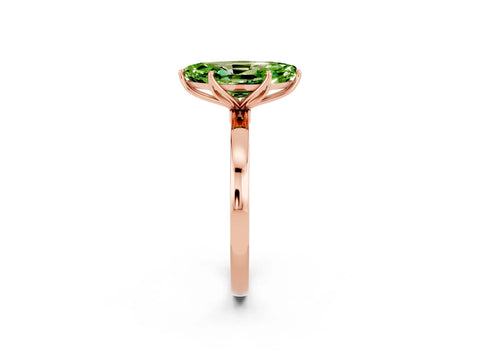 Rose gold Marquise Cut Solitaire Diamond Ring with Thin Band and Four-Prong Setting_2