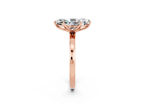 Rose gold Marquise Cut Solitaire Diamond Ring with Thin Band and Four-Prong Setting_2