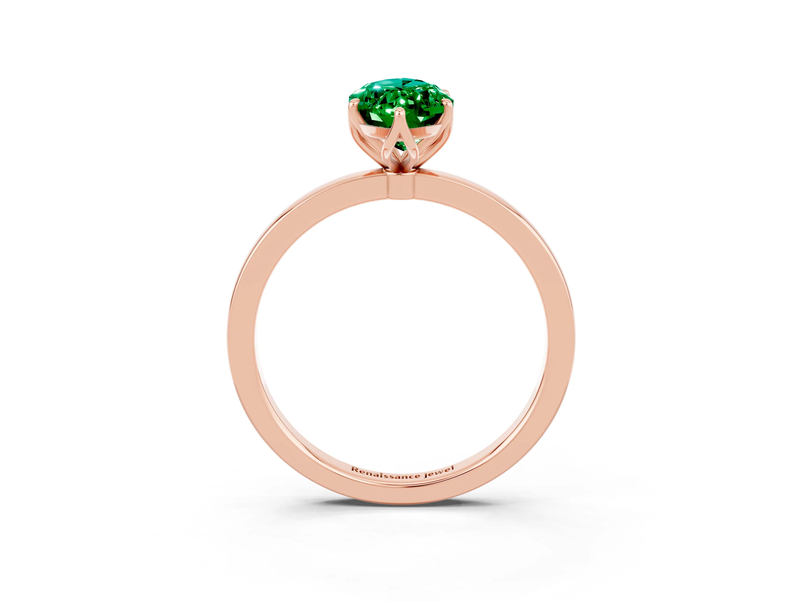 Rose gold Marquise Cut Solitaire Diamond Ring with Thin Band and Four-Prong Setting_3