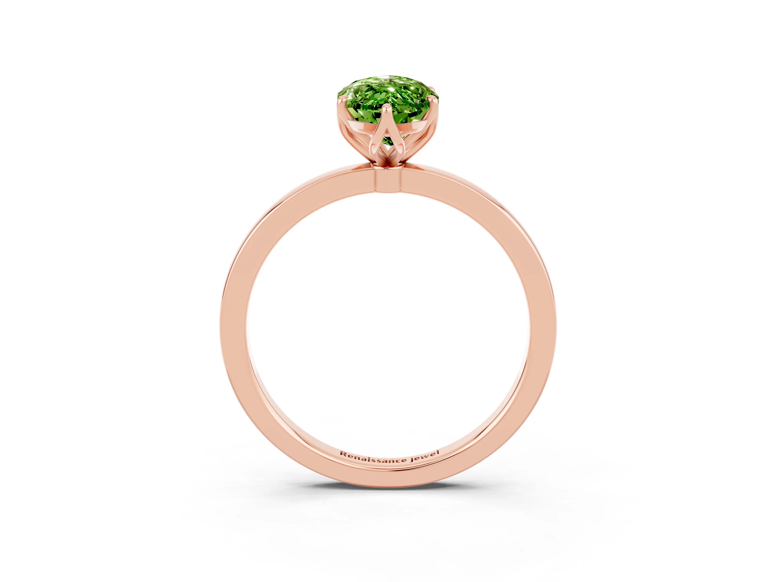 Rose gold Marquise Cut Solitaire Diamond Ring with Thin Band and Four-Prong Setting_3