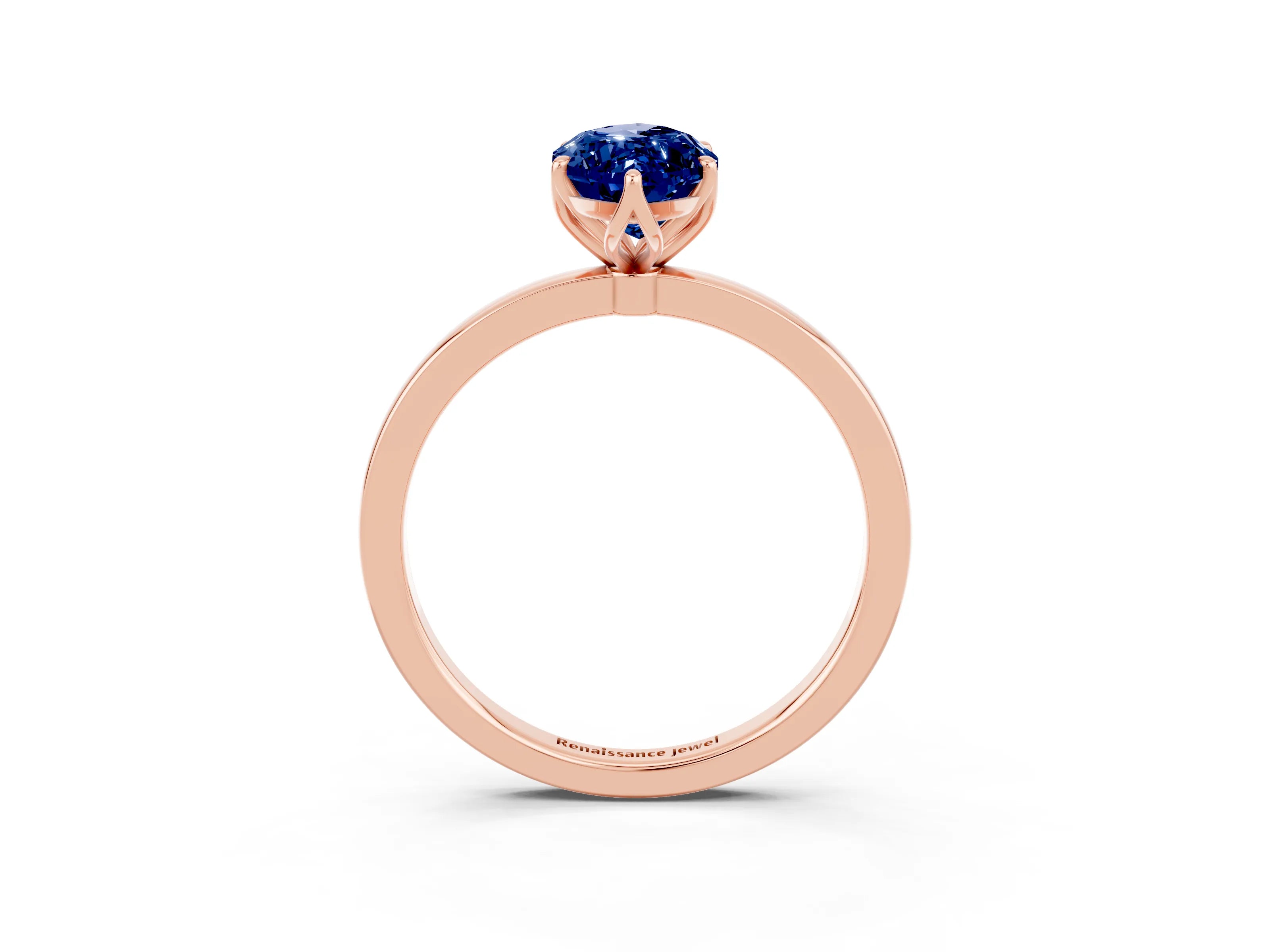Rose gold Marquise Cut Solitaire Diamond Ring with Thin Band and Four-Prong Setting_3