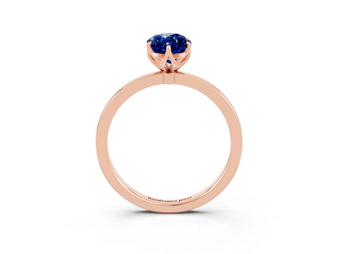Rose gold Marquise Cut Solitaire Diamond Ring with Thin Band and Four-Prong Setting_3