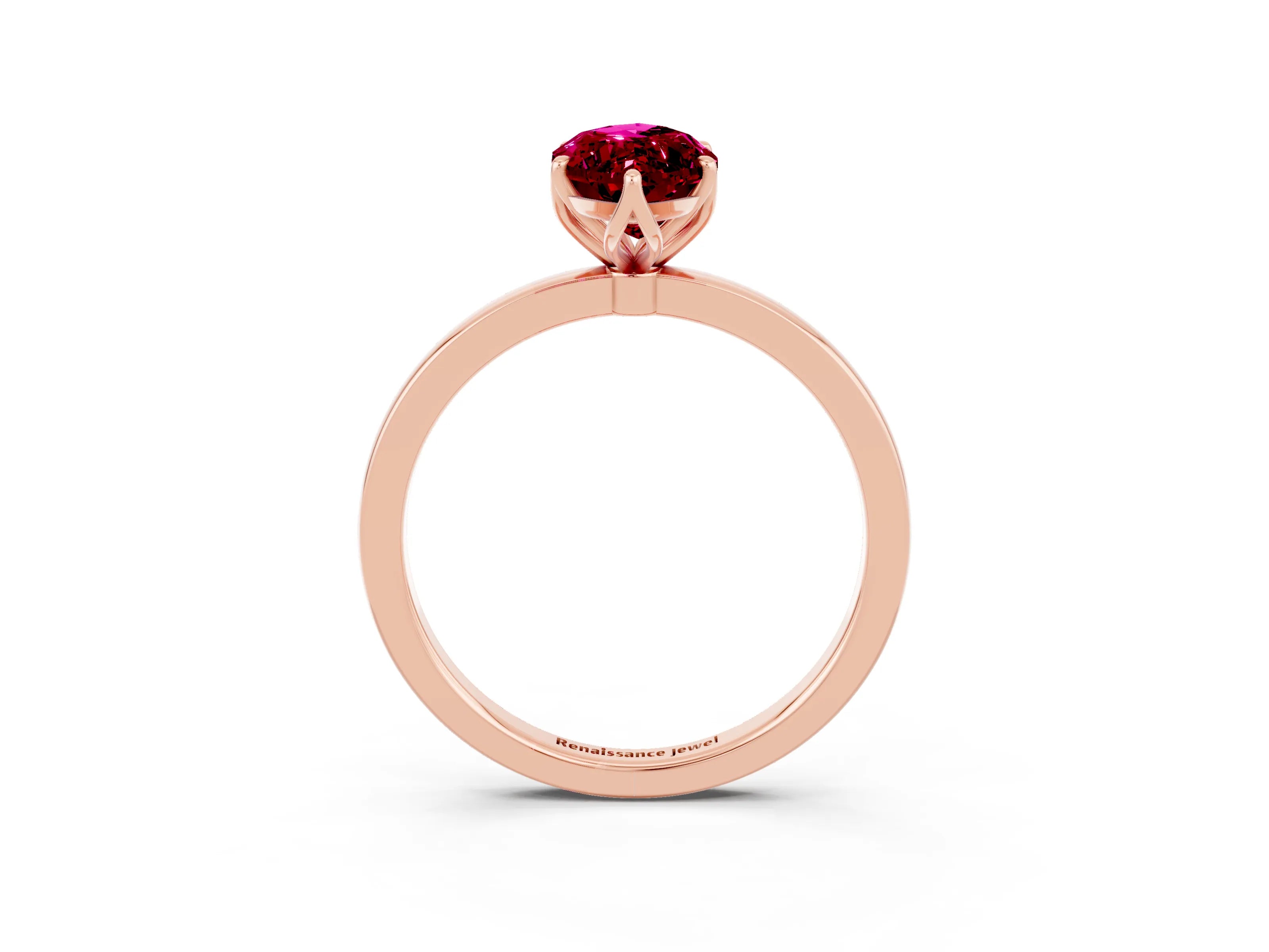 Rose gold Marquise Cut Solitaire Diamond Ring with Thin Band and Four-Prong Setting_3