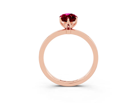 Rose gold Marquise Cut Solitaire Diamond Ring with Thin Band and Four-Prong Setting_3