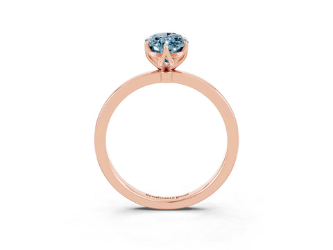 Rose gold Marquise Cut Solitaire Diamond Ring with Thin Band and Four-Prong Setting_3