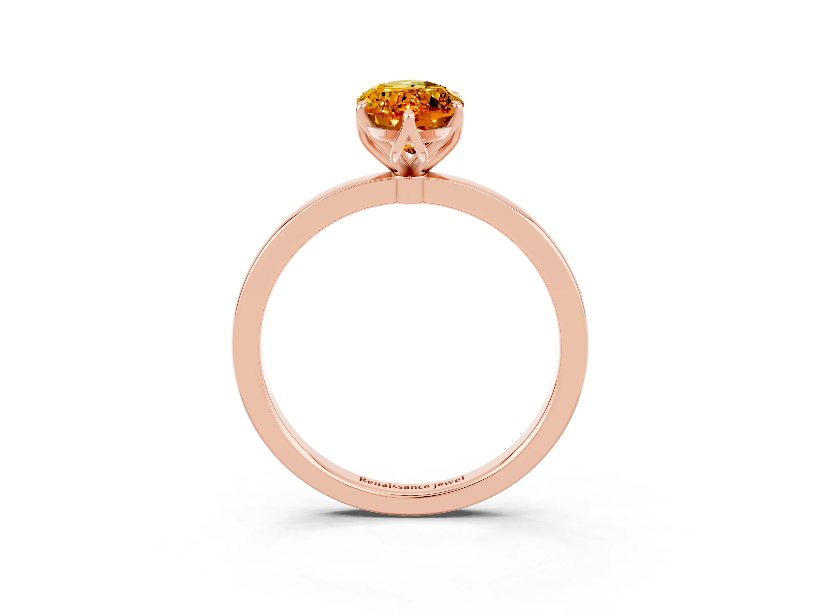 Rose gold Marquise Cut Solitaire Diamond Ring with Thin Band and Four-Prong Setting_3