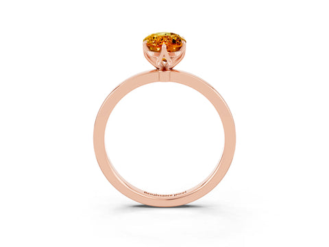 Rose gold Marquise Cut Solitaire Diamond Ring with Thin Band and Four-Prong Setting_3