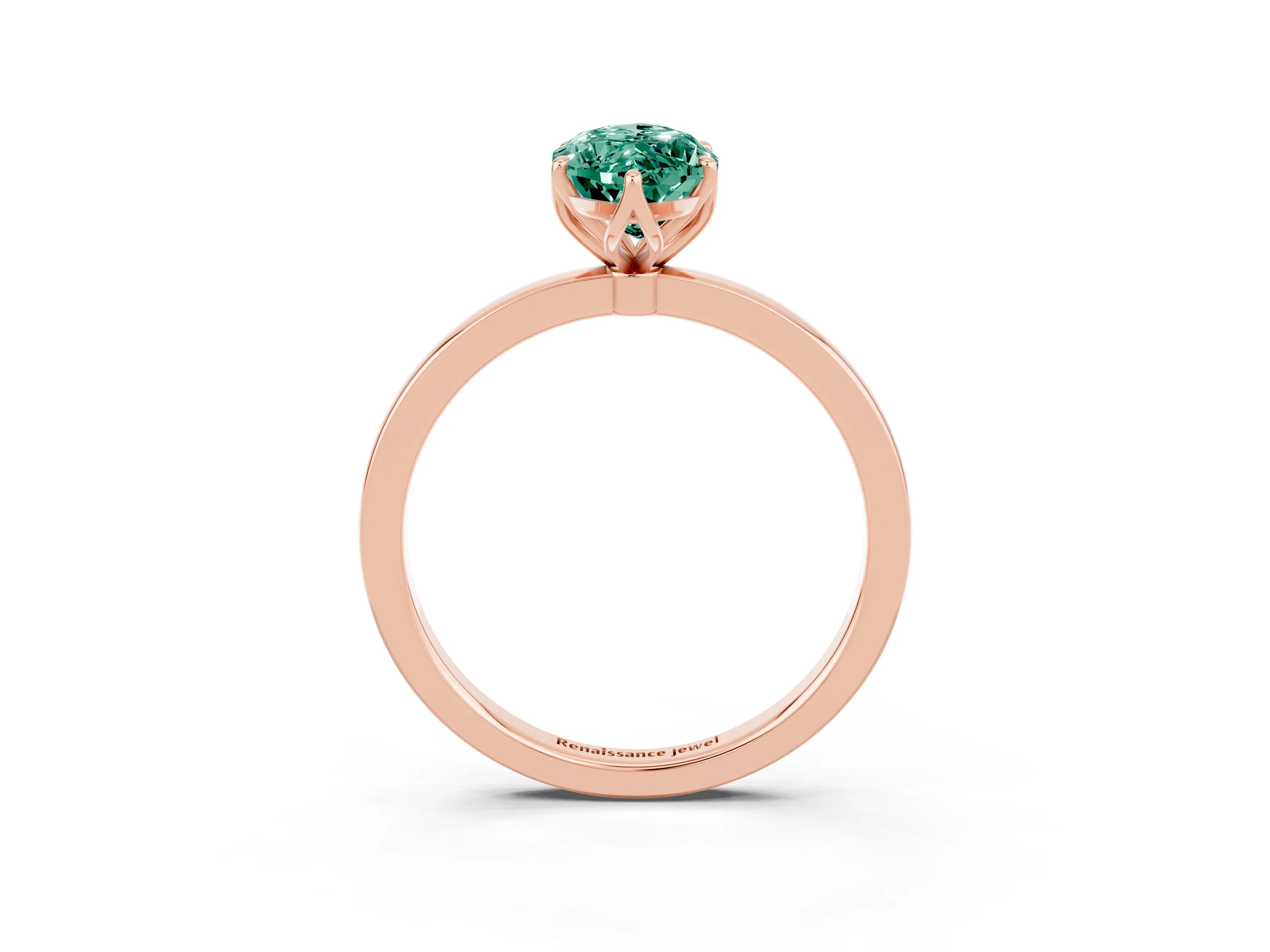 Rose gold Marquise Cut Solitaire Diamond Ring with Thin Band and Four-Prong Setting_3