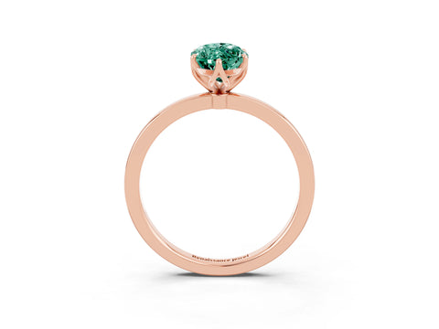Rose gold Marquise Cut Solitaire Diamond Ring with Thin Band and Four-Prong Setting_3