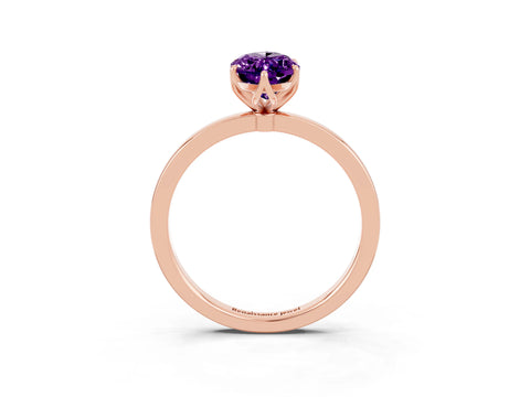 Rose gold Marquise Cut Solitaire Diamond Ring with Thin Band and Four-Prong Setting_3