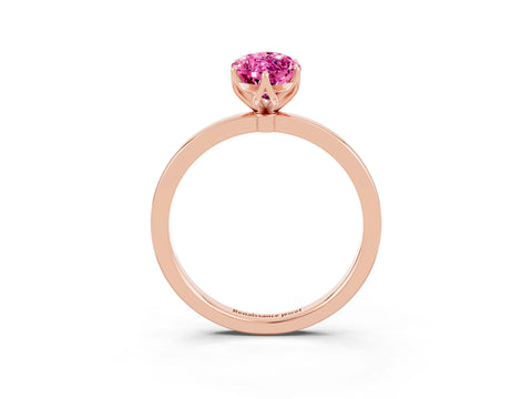 Rose gold Marquise Cut Solitaire Diamond Ring with Thin Band and Four-Prong Setting_3