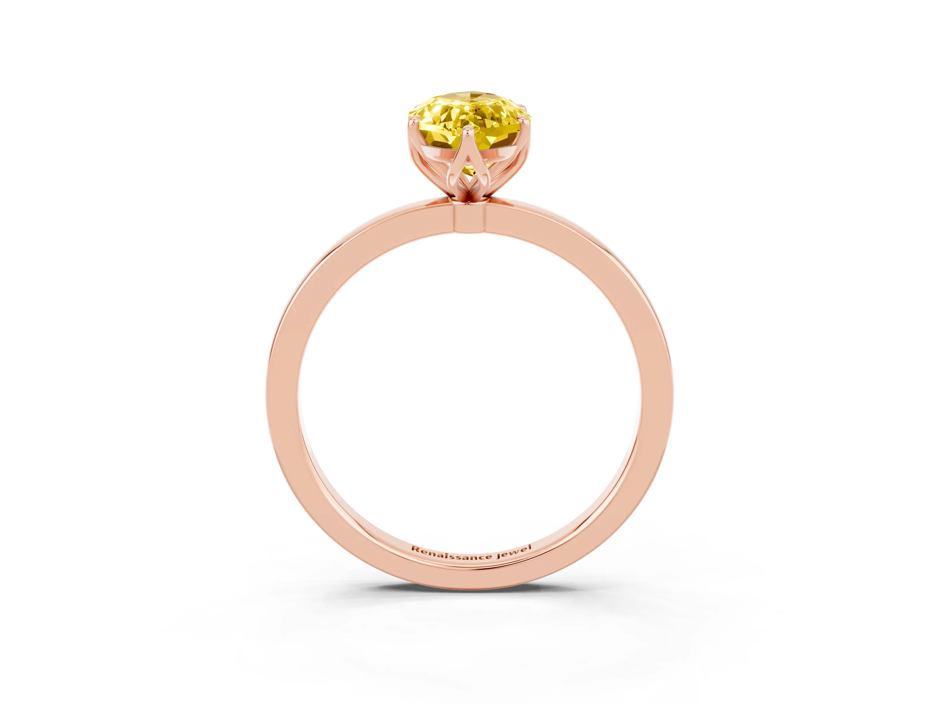 Rose gold Marquise Cut Solitaire Diamond Ring with Thin Band and Four-Prong Setting_3