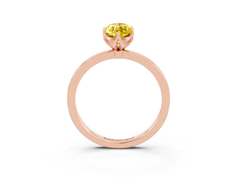 Rose gold Marquise Cut Solitaire Diamond Ring with Thin Band and Four-Prong Setting_3