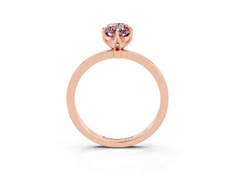 Rose gold Marquise Cut Solitaire Diamond Ring with Thin Band and Four-Prong Setting_3
