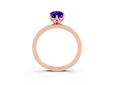 Rose gold Marquise Cut Solitaire Diamond Ring with Thin Band and Four-Prong Setting_3