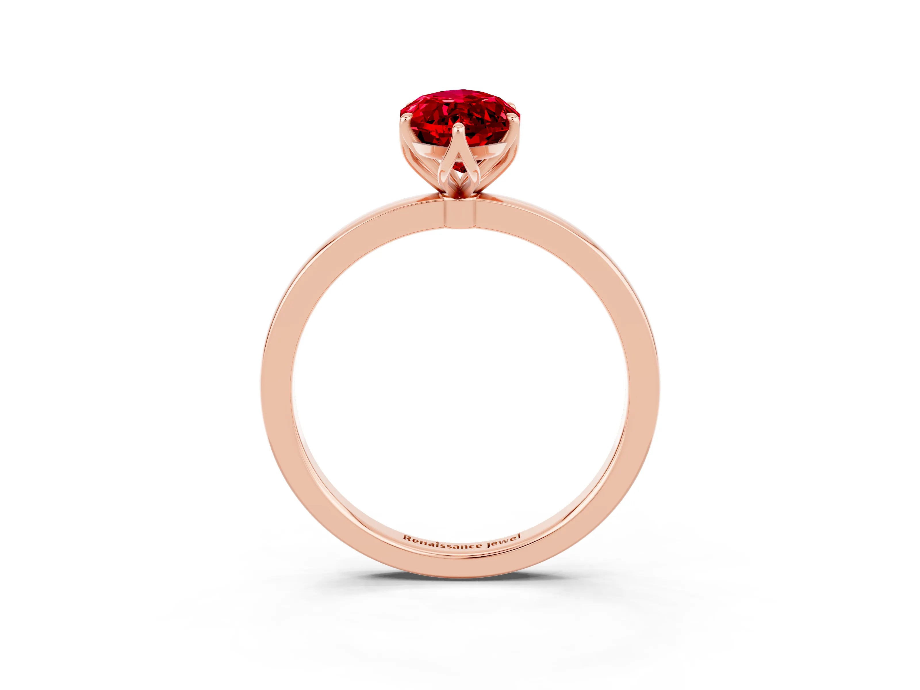 Rose gold Marquise Cut Solitaire Diamond Ring with Thin Band and Four-Prong Setting_3