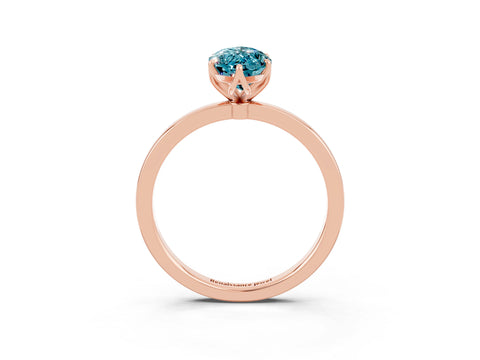 Rose gold Marquise Cut Solitaire Diamond Ring with Thin Band and Four-Prong Setting_3