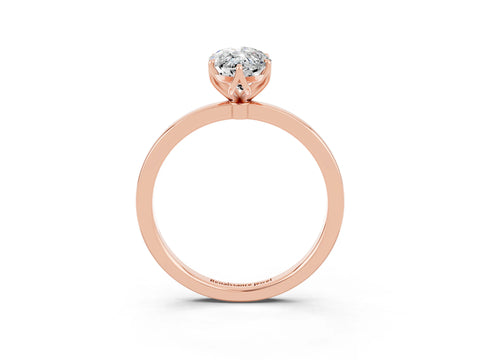 Rose gold Marquise Cut Solitaire Diamond Ring with Thin Band and Four-Prong Setting_3