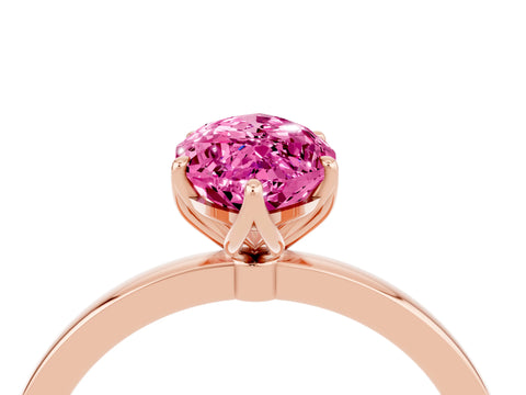Rose gold Marquise Cut Solitaire Diamond Ring with Thin Band and Four-Prong Setting_4