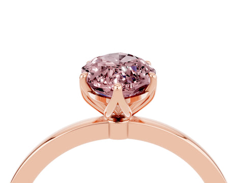 Rose gold Marquise Cut Solitaire Diamond Ring with Thin Band and Four-Prong Setting_4
