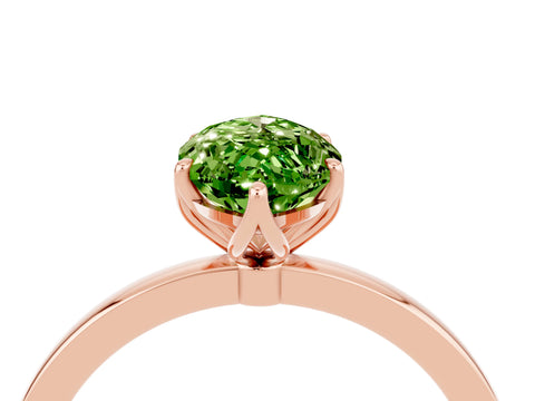 Rose gold Marquise Cut Solitaire Diamond Ring with Thin Band and Four-Prong Setting_4
