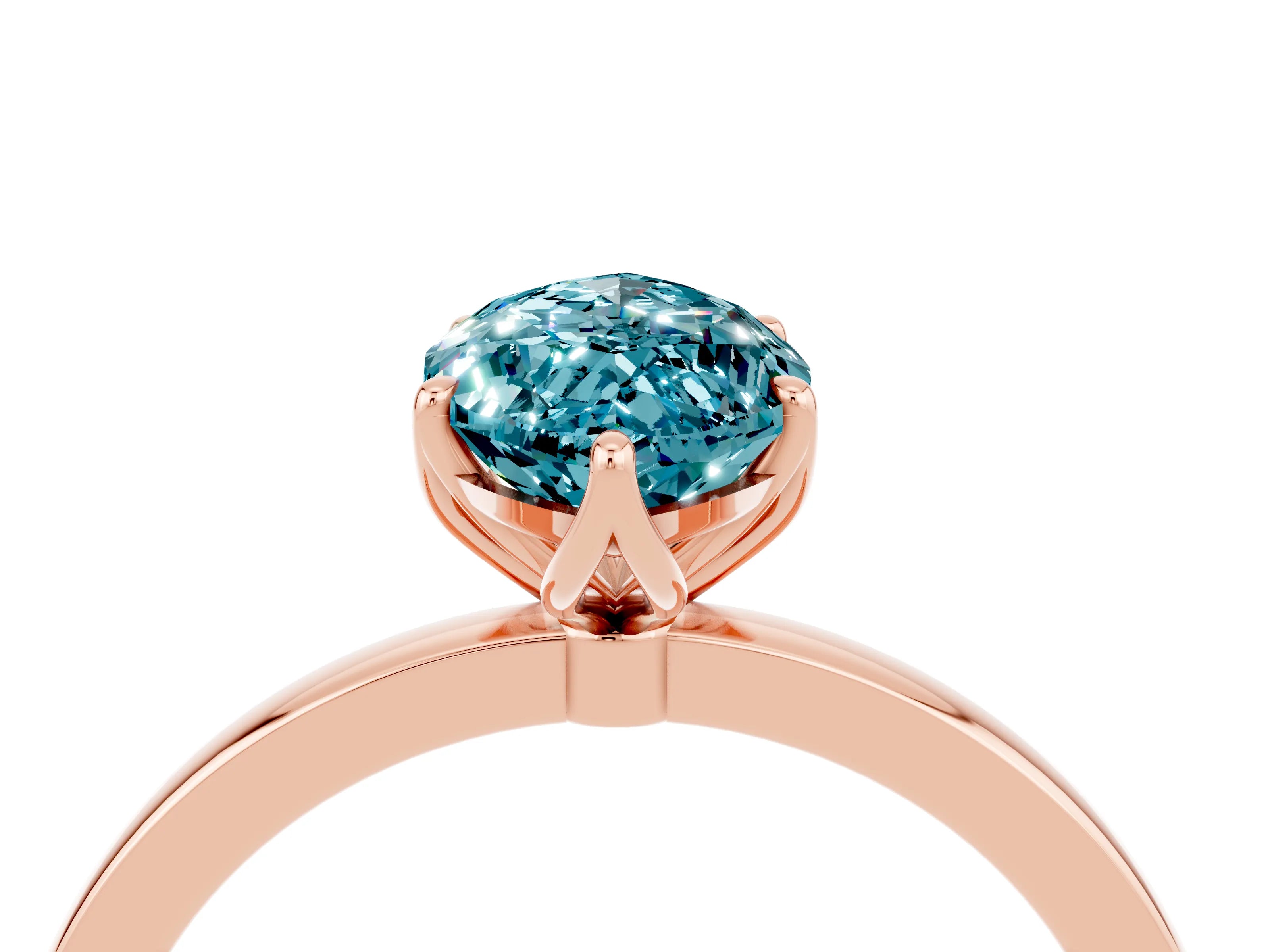 Rose gold Marquise Cut Solitaire Diamond Ring with Thin Band and Four-Prong Setting_4