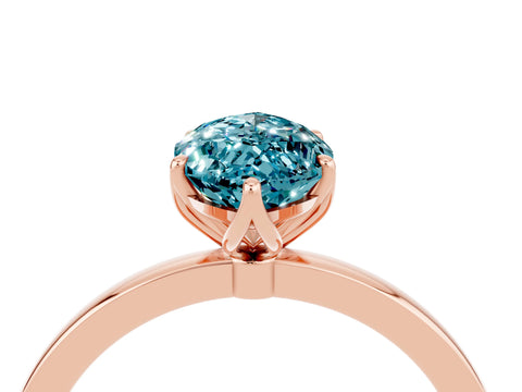 Rose gold Marquise Cut Solitaire Diamond Ring with Thin Band and Four-Prong Setting_4