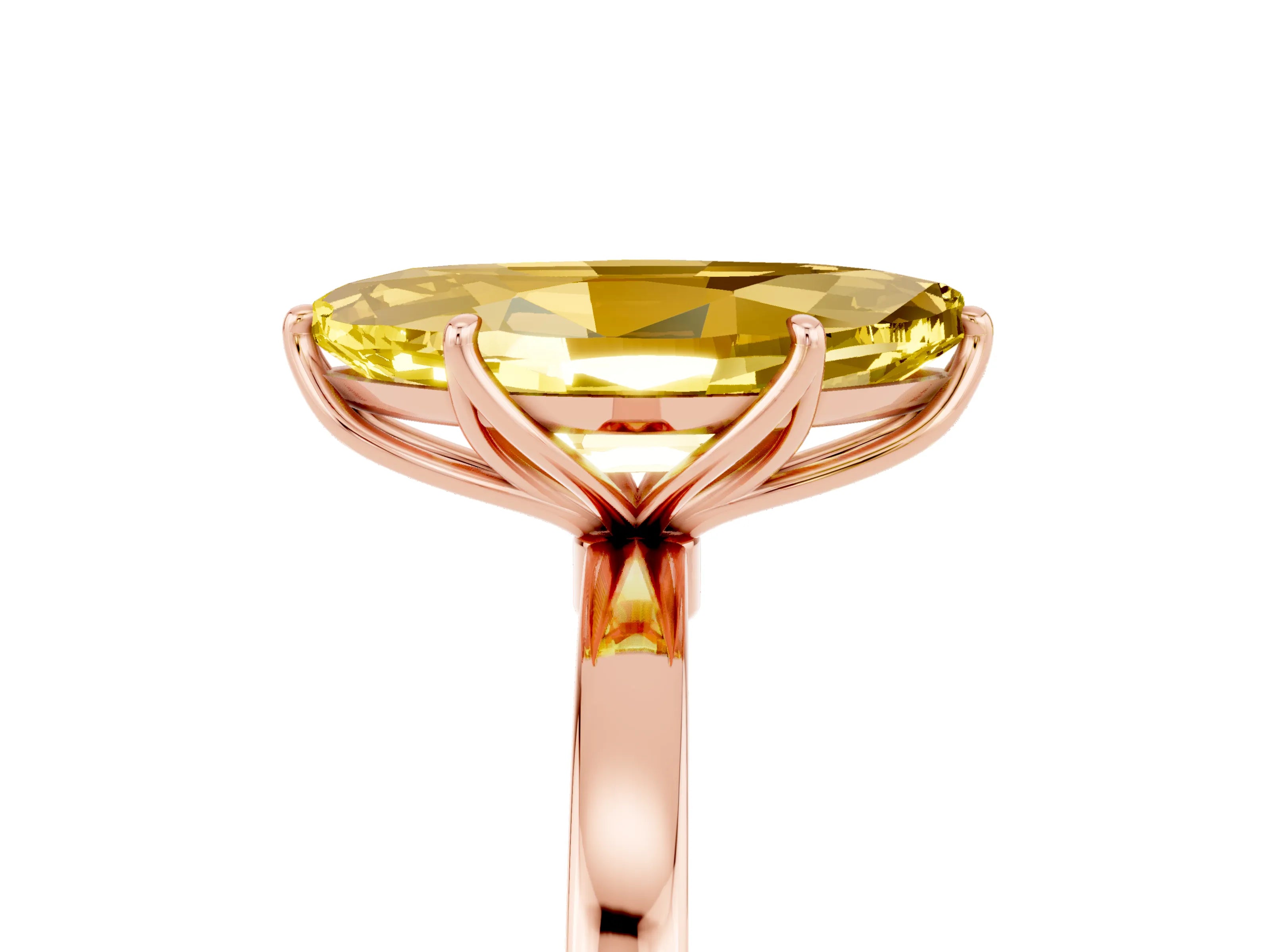 Rose gold Marquise Cut Solitaire Diamond Ring with Thin Band and Four-Prong Setting_5