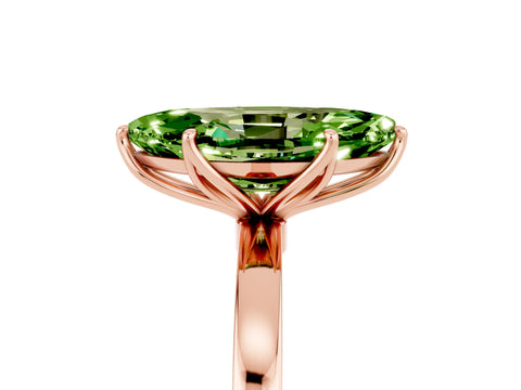 Rose gold Marquise Cut Solitaire Diamond Ring with Thin Band and Four-Prong Setting_5