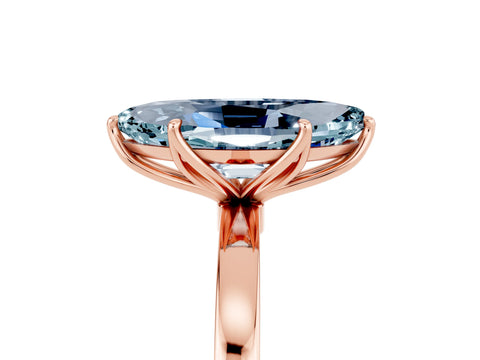 Rose gold Marquise Cut Solitaire Diamond Ring with Thin Band and Four-Prong Setting_5