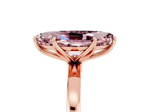 Rose gold Marquise Cut Solitaire Diamond Ring with Thin Band and Four-Prong Setting_5