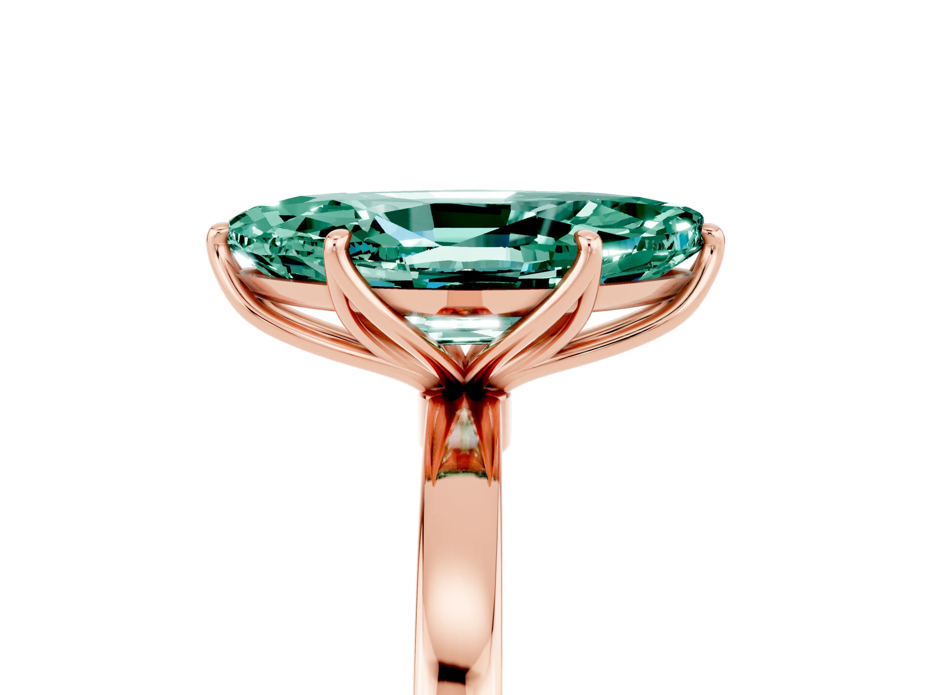 Rose gold Marquise Cut Solitaire Diamond Ring with Thin Band and Four-Prong Setting_5